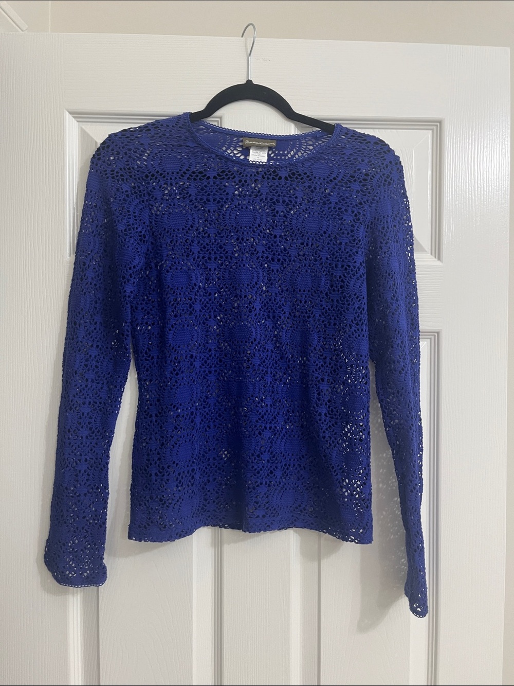 Tommy Bahama Royal Blue Crochet Sweater